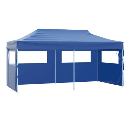 furnicato Partyzelt Faltbar 291x580x315 cm Blau mit UV-beständigem Dach - Vielseitiges faltbares Partyzelt für Outdoor-Events. Robustes, wasserfestes Dach aus 600D Oxford-Gewebe bietet Schutz bei wechselhaftem Wetter. Ideal für Feiern, Märkte und mehr!