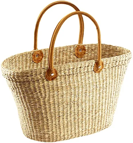 Produktbild Kobolo Shopper Seegrastasche mit Ledergriffen