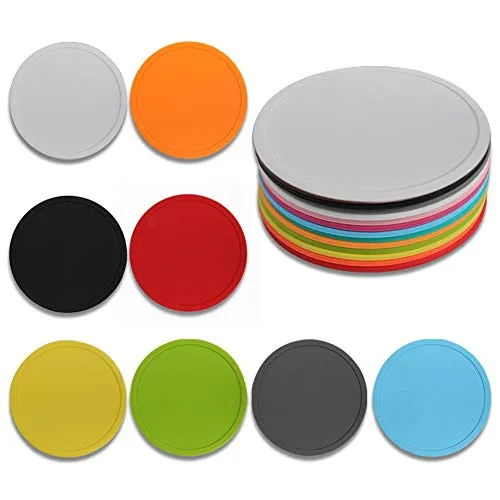 JAHEMU Rund Silikon Untersetzer 8 Pack