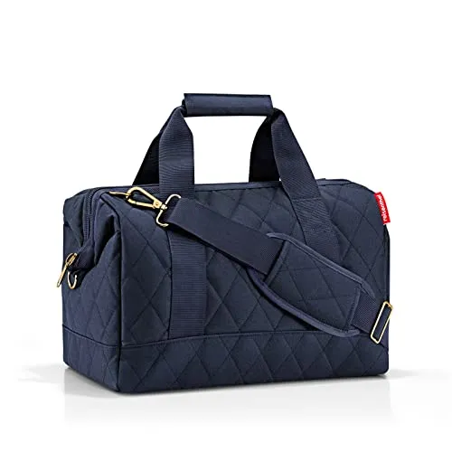 reisenthel Allrounder M Rhombus Midnight Gold - Vielseitige Doktortasche mit 18 l Volumen, ideal für Reisen, Arbeit und Freizeit, nachhaltig aus recyceltem Material