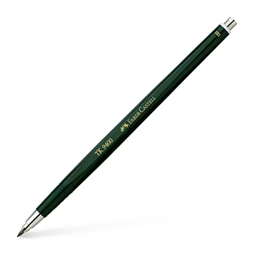 FABER-CASTELL 139401 - Fallminenstift TK 9400, Minenstärke: 2 mm, Härtegrad: B, Schaftfarbe: grün