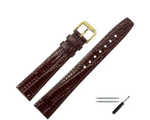 MARBURGER Uhrenarmband 16mm Leder Eidechse (Iguana) Prägung