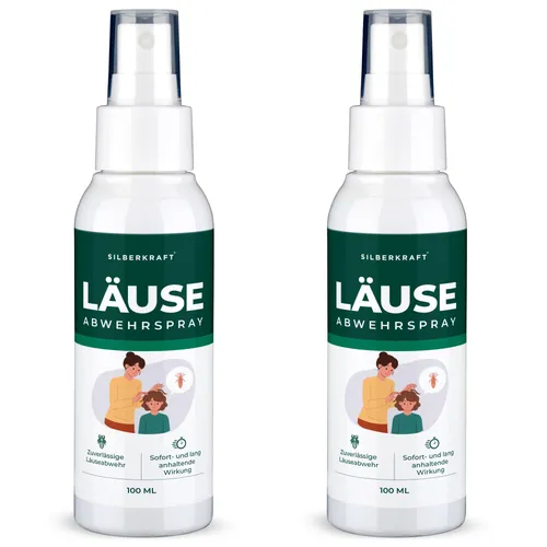 SILBERKRAFT Kopfläuseabwehrspray - Effektives Spray zur Läuseabwehr, einfach anzuwenden und ideal für Kinder. Schützt zuverlässig für 2-3 Tage vor Läusen und Nissen. Hergestellt in Deutschland unter hohen Qualitätsstandards.