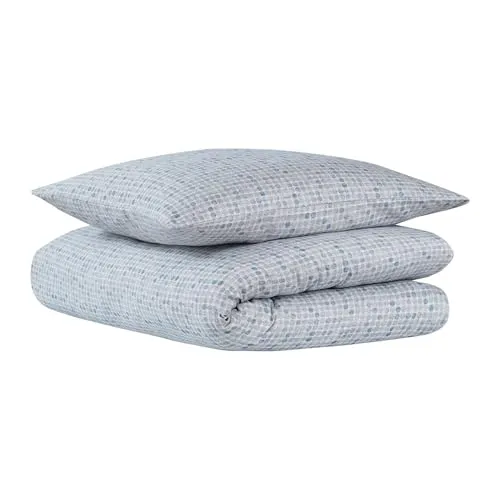 Uncover by Schiesser Bettwäscheset Punto - 2-teilig - Hellblau - Luxuriöses 2-teiliges Bettwäscheset aus Baumwollsatin (135x200cm) für angenehmes Schlafklima, ideal für jede Jahreszeit. Pflegeleicht und schadstofffrei nach OEKO-TEX.