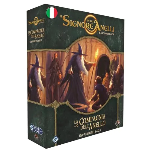 Asmodee – Der Herr der Ringe, Das Kartenspiel: Die Gesellschaft des Rings, Erweiterung Saga, 1–4 Spieler, ab 14 Jahren, italienische Ausgabe