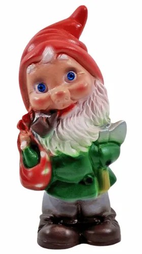 Deko Figur Zwerg H 20 cm Gartenzwerg Waldarbeiter mit Axt stehend Gartenfigur