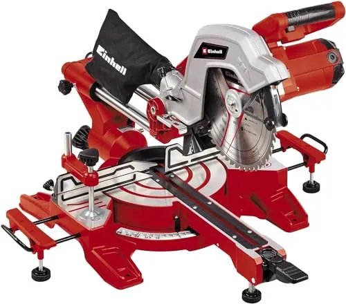 Einhell Zug-Kapp-Gehrungssäge TC-SM 254 - 1900 W, 254 mm Sägeblatt, präzise Schnitte mit Laser und neigbarem Sägekopf für vielseitige Anwendungen