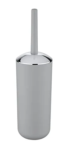 WENKO WC-Garnitur Brasil Grau - WC-Bürstenhalter, absolut bruchsicher, Kunststoff (TPE), 10 x 37 x 10 cm, Grau, 37 x 10 x 10 cm