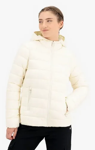 Champion Steppjacke Polyfilled - Leichte Damenjacke mit Kapuze in Weiß, Größe L - Diese leichte, wattierte Jacke ist perfekt für die neue Saison. Mit praktischen Reißverschlusstaschen und modischem Design bietet sie Komfort und Funktionalität. Ideal für jedes Wetter!