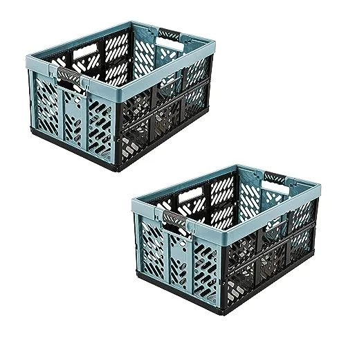 keeeper 2x Stabile Profi-Klappboxen, 45 l, Nordic Blue in blau von keeeper