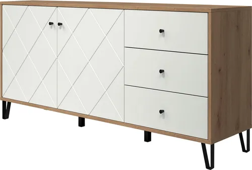 Places of Style Sideboard Tarragona - Stylisches Sideboard in Rautenoptik, 183 cm breit, bietet großzügigen Stauraum und modernes Design für jeden Raum.