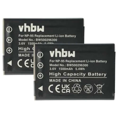 vhbw 2X Akku kompatibel mit Fujifilm FinePix F30, F31fd, F31, X-S1, X100, W1 Real 3D Kamera (1500 mAh, 3,6 V, Li-Ion)