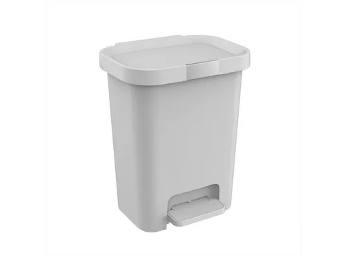 Engelland Mülleimer Abfalleimer 25 L mit Deckel und Pedal, Treteimer, Soft-Close, verschließbarer Deckel, rutschfeste Füße