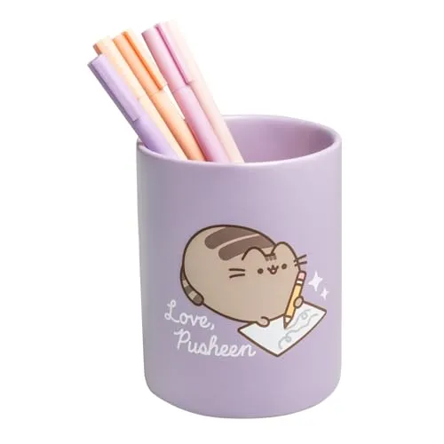 Grupo Erik Stiftehalter Pusheen Cat Schreibtisch Organizer Schreibtisch Deko - Stifköcher Schreibtisch Zubehör Offizieller Pusheen Fanartikel - Stifte Organizer Kawaii Deko