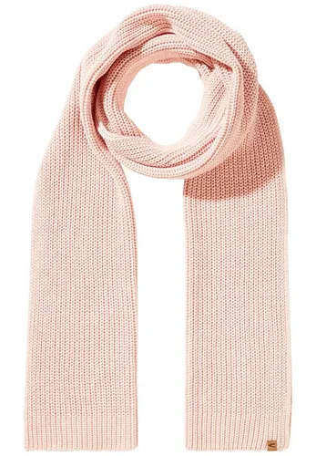 camel active Damen Strickschal aus reiner Baumwolle Rosa - Schal für Damen aus reiner Baumwolle, hoher Tragekomfort mit stilvollem Lederdetail und gerippter Struktur.