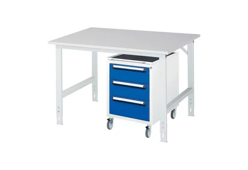 Rau Arbeitstisch Tom höhenverstellbar KM09 - Höhenverstellbarer Werkbank für optimale Ergonomie, ideal für gewerbliche Lagerung und vielseitige Anwendungen.