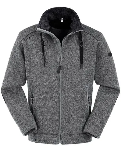 Maul Fleecejacke Lichtenau - Strickfleecejacke in Silbergrau - Funktionale Funktionsjacke mit Wärmeisolierung und atmungsaktivem MDS-Material. Ideal für Outdoor-Aktivitäten, mit modischer Strick-Optik und schnelltrocknendem Fleece-Innenfutter.