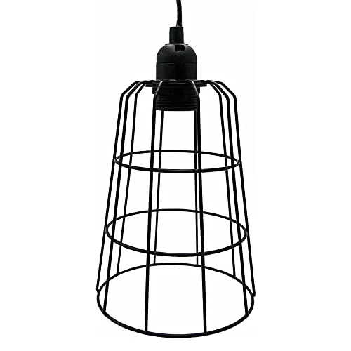 Melko Hängelampe Metall Deckenlampe Industrial Retro Lampe inkl. Lampenfassung Pendelleuchte E14 Drahtleuchte Drahtlampe Hängeleuchte