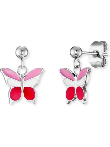 Engelsrufer Kinderohrring HEES-PINKBUTTERF-ST - Ohrstecker aus Edelstahl und Emaille, farbenfrohes Design für Kinder, ideal als Geschenk zur Feier oder für den Alltag.