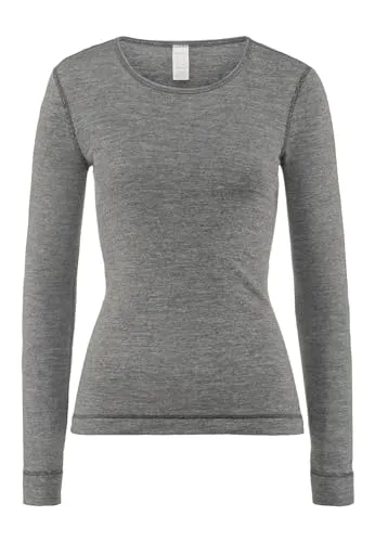Produktbild hessnatur Langarm-Shirt Damen mit Bio-Merinowolle und Seide
