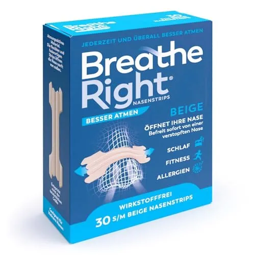 Besser Atmen Breathe Right Nasenstrips Beige 30 stk von Breathe Right