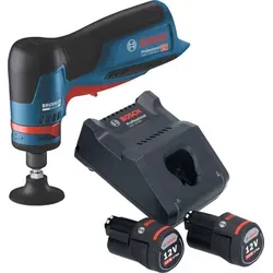 Bosch GWG 12V-50 S Professional Akku Geradschleifer - Schleifmaschine mit Brushless-Technologie, inklusive 2x 3,0 Ah Akkus und Ladegerät, ideal für präzise Schleifarbeiten ohne Kabelsalat.