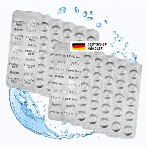 50x pH-Wert (Phenol Red) I 50x DPD No°1 (freies Chlor Rapid) Test-Tabletten für Schütteltester
