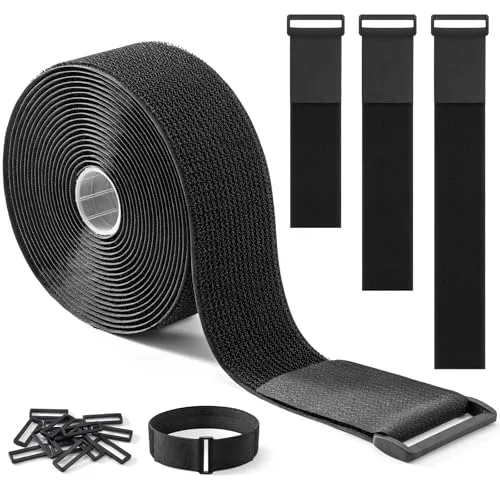 Trilancer Robustes Klettband 5 cm x 5 m – Verstellbar und Zuschneidbar für vielseitige Anwendungen - Wiederverwendbare Kabelriemen, 100% Nylon, hält bis zu 27 kg, ideal zum Organisieren von Kabeln, Schläuchen und mehr. Individuell zuschneidbar für maximale Flexibilität.