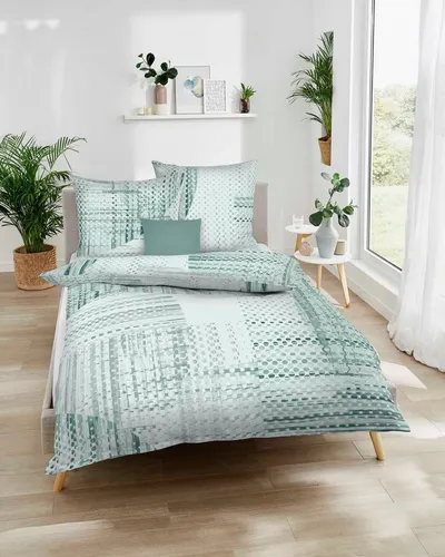 Kaeppel Bettwäsche Biber Supreme 200x200 cm in grün von Kaeppel