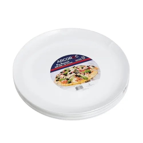 Pizzateller 32cm Solutions weiß 6er Set - Teller aus gehärtetem Opalglas, besonders widerstandsfähig und ideal für Pizzagenuss. Perfekt für jeden Anlass!