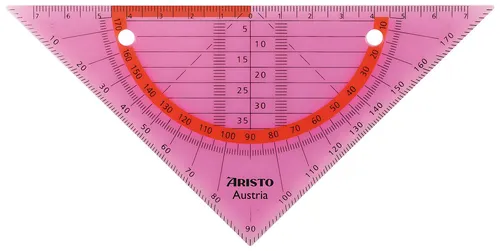 ARISTO Zeichenlineal Aristo FlexGeometrie Dreieck 16 cm biegsam, Hypotenuse 16 cm, neonpink