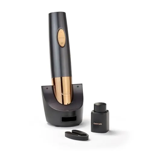 Cuisinart Wiederaufladbarer automatischer Weinöffner mit Vakuumversiegler - Vakuumierer für Weinliebhaber mit integriertem Folienschneider und Vakuumversiegelung, öffnet bis zu 80 Flaschen mit nur einem Knopfdruck und bewahrt Frische.