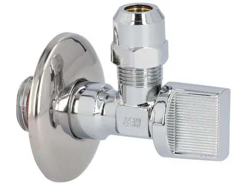 Kugel-Eckventil Messing verchromt, 1/2