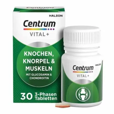 Centrum Vital+ Knochen Knorpel & Muskeln Tabletten - Arzneimittel zur Unterstützung von Knochen, Gelenken und Muskeln mit 3-Phasen-Nährstoffkomplex für optimale Vitalität und Zellregeneration.