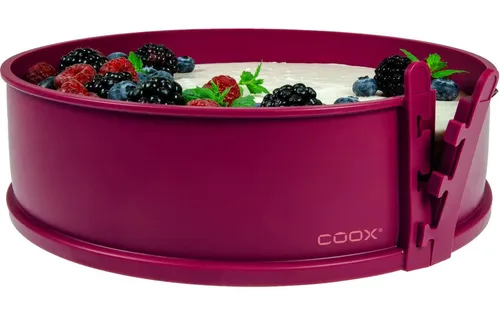 coox Springform mit Porzellanboden ⌀ 26 cm in Dunkelrot - Springformen für kreative Bäcker, backen und servieren auf der eleganten Porzellanplatte – kein Umsetzen nötig, spülmaschinenfest und BPA-frei!