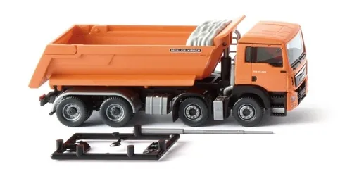WIKING Muldenkipper MAN TGS Euro 6 (H0, 1:87) - Modellautos, detailgetreues H0-Modell eines orangefarbenen Muldenkippers von MAN, ideal für Sammler und Dioramen.