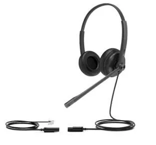 Yealink Headset YHS34 Dual - Komfortabler Zwei Ohr Kopfhörer mit RJ-Anschluss, Geräuschunterdrückung und atmungsaktiven Ohrpolstern
