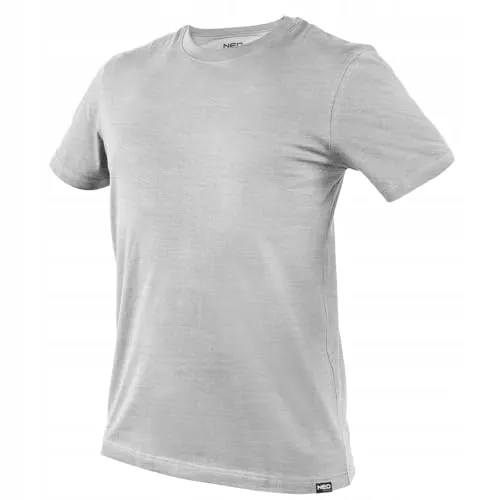 NEO TOOLS Herren Basic T-Shirt Graue Melange aus Baumwolle und Viskose - Rundhals Unterhemd für Männer - Single Jersey Strick - Bequemes Herren-T-Shirt Gr. S-3XL