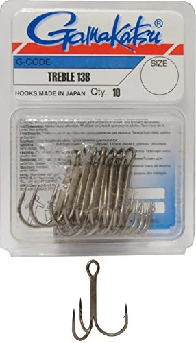 Gamakatsu Hook Treble 13B Gr. 10 Drilling brÃƒ¼niert