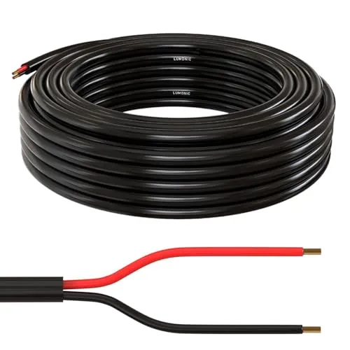 Lumonic 10m FLRYY Fahrzeugleitung 2x1,5mm² schwarz | 2-adrig | Anhängerkabel | mehradriges KFZ-Kabel | Öl- und Kraftstoffbeständig, flammwidrig | Niedervolt