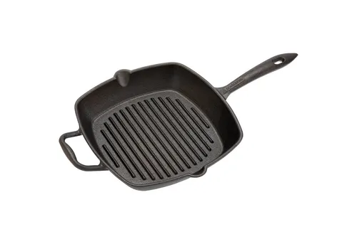 GROENBERG Bratpfanne Grillpfanne Gusseisen Pfanne Nabro, Bratpfanne Griff Quadratisch 28 cm