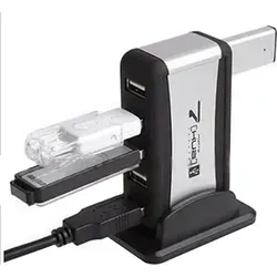 O19C 7-Port USB 2.0 Hub mit Netzteil & Standfuß – High-Speed USB Verteiler für PC & Laptop, kompatibel mit Windows & Mac OS