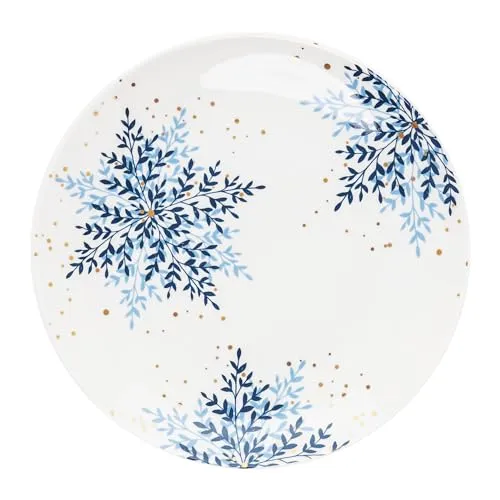 AMBITION Dessertteller 19 cm mit Schneeflocken Galactic Kuchenteller aus Porzellan schöne Geschenkidee