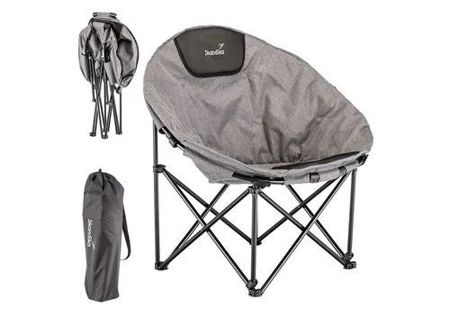 Skandika Moonchair Kupari XL - Faltbarer Campingstuhl - Camping-Möbel mit 150 kg Tragfähigkeit, weich gepolstert und ideal für entspannte Momente im Freien. Inklusive Tragetasche für einfachen Transport.