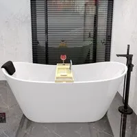 Bad Land Freistehende Badewanne ROSSA 170x80 mit Ablage und Kopfstütze