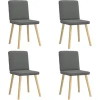 vidaXL Esszimmerstühle 4 Stk. Dunkelgrau Stoff - Elegante Esszimmerstühle im 4er Set, aus strapazierfähigem Stoff und stabilem Gestell für hohen Komfort und Langlebigkeit – ideal für Ihr Zuhause.