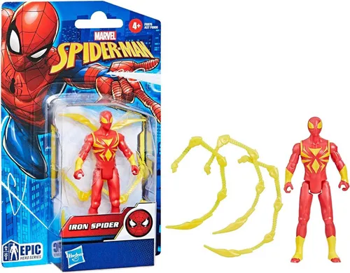 Marvel Spider-Man Epic Hero Series 10 cm große Iron Spider Action-Figur, Red, Gold