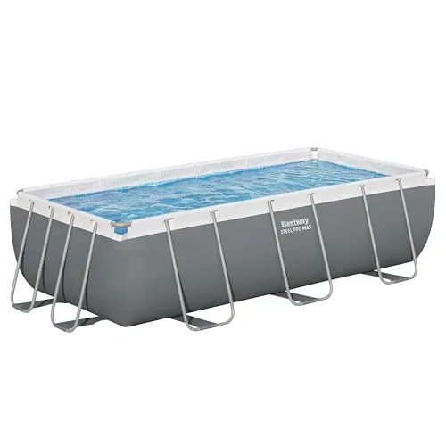 Bestway Steel Pro MAX Solo Pool 404 x 201 x 100 cm - Swimmingpool mit robustem Stahlrahmen und 3-lagigem TriTech-Material für langanhaltenden Badespaß; schnelle Montage ohne Werkzeug und elegantes Design für jeden Garten.