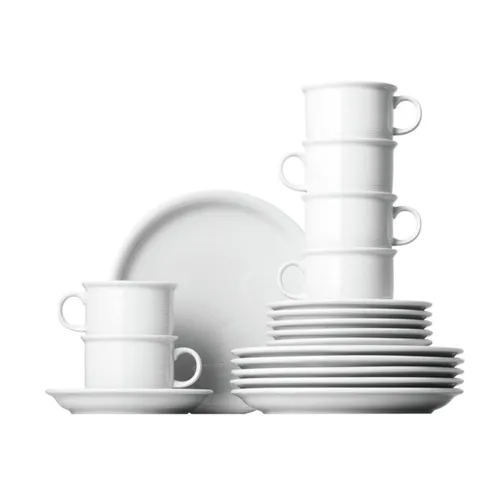 Thomas Porzellan Kaffeeservice 18-tlg. für 6 Personen - Elegantes 18-teiliges Kaffeeservice aus spülmaschinenfestem Porzellan, ideal für stilvolle Kaffeerunden und perfekt für 6 Personen.