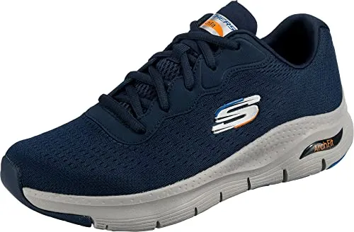 Skechers Damen Arch FIT Infinity COOL Sneaker, Navy, 43 EU - Damen-Sneaker mit atmungsaktivem Strick-Mesh-Obermaterial für flexiblen Komfort und zertifizierter Fußgewölbeunterstützung – ideal für aktive Tage.